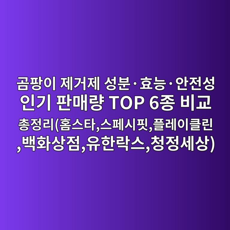 곰팡이 제거제 성분·효능·안전성 인기 판매량 TOP 6종 비교 총정리(홈스타,스페시핏,플레이클린,백화상점,유한락스,청정세상)
