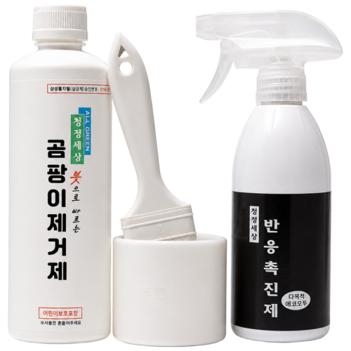 곰팡이 제거제 성분·효능·안전성 인기 판매량 TOP 6종 비교 총정리(홈스타,스페시핏,플레이클린,백화상점,유한락스,청정세상) 6 청정세상 곰팡이제거제500g(붓1)+반응촉진제 에코오투500ml 제품사진
