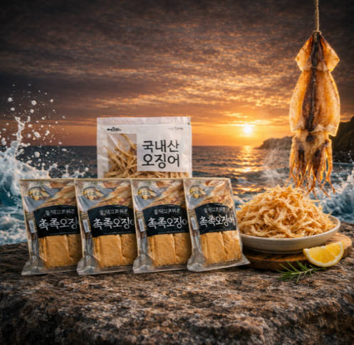 홈쇼핑 국내산 반건조 오징어로 끝내는 맥주 안주, 간식 고민 끝! (어부예찬) 1 어부예찬 국내산 반건조 오징어 제품사진1
