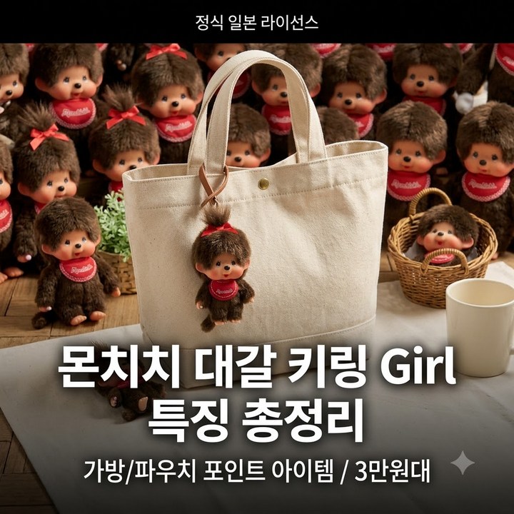 몬치치 빅헤드 키링 걸, 일본 정품 특징 정리