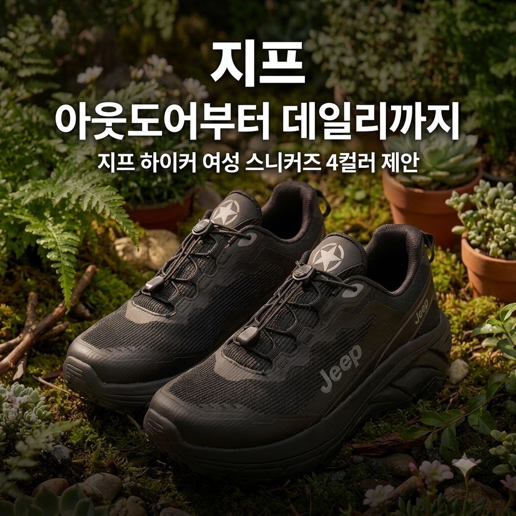 아웃도어부터 데일리까지, Jeep 하이커 여성 스니커즈 4컬러, 지프 운동화 제품 이미지