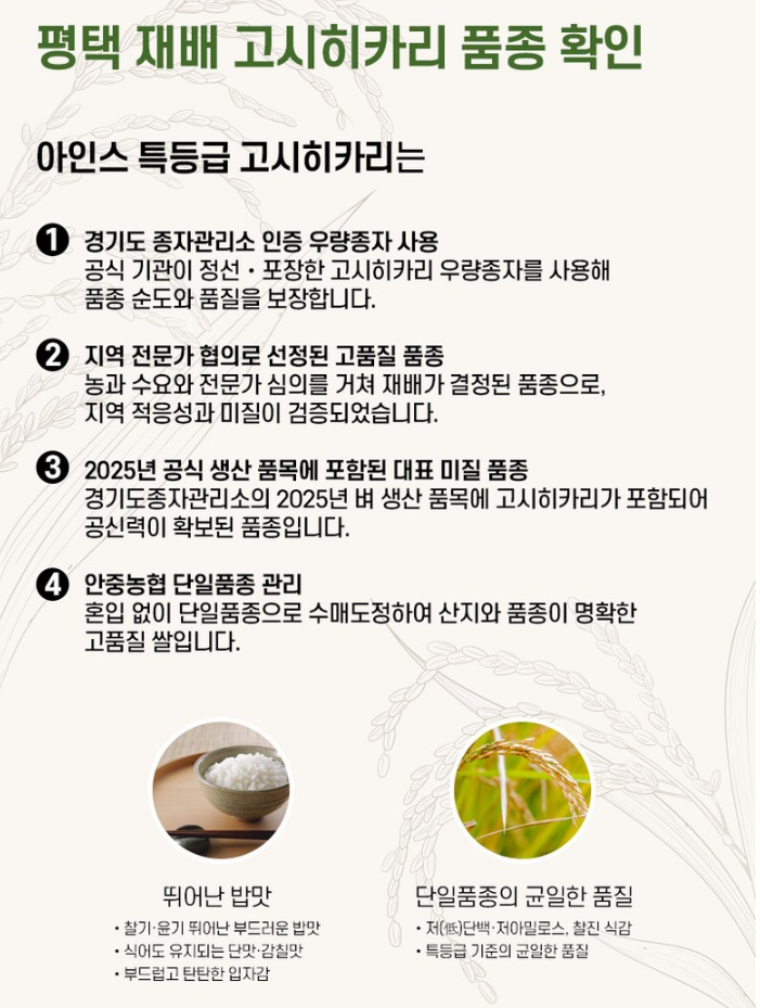 평택 안중농협 고시히카리 햅쌀 5kg 제품사진2