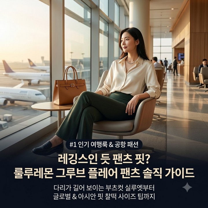 레깅스인데 팬츠 같은 룰루레몬 그루브 플레어 팬츠, 공항패션 인기템 된 이유