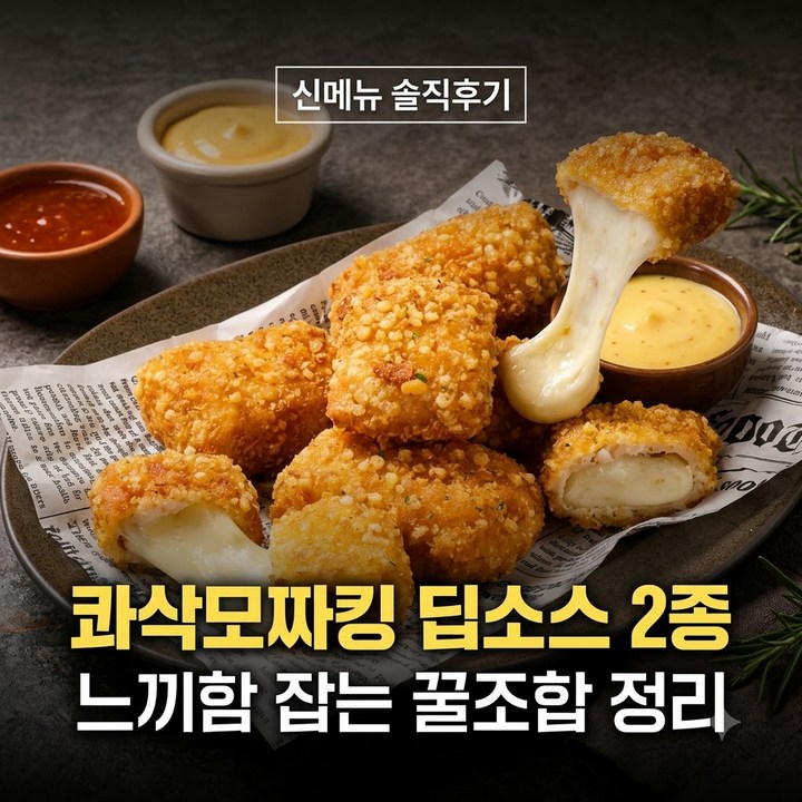 콰삭모짜킹 A13소스 아라비아따딥과 그린올리브딥 호불호 후기